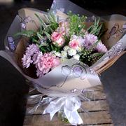 Pink and White Hand tied