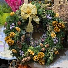 Luxury large Christmas wreath orange